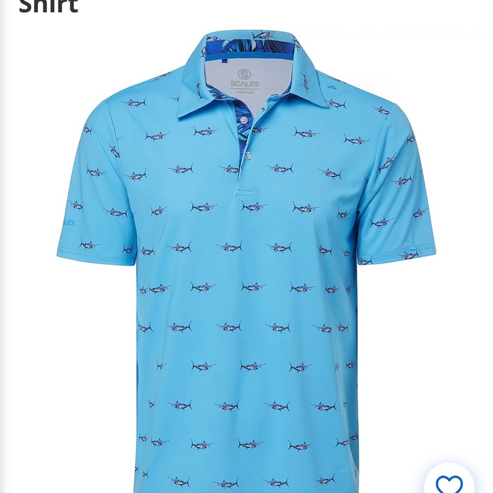 SCALES Blue Summer Polo Shirt with Nautical Pattern